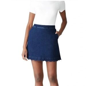Draper James Scalloped Denim Skirt